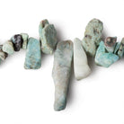 8x6-40x8mm Larimar top drilled Natural Crystal Chip beads 7.5 inch 35 beads - Beadsofcambay.com