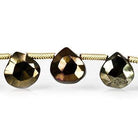 8x6- 9.5x7mm Plum Metallic Black Spinel Beads Faceted Pear Briolette 7.5 inch 20 pieces - Beadsofcambay.com