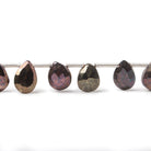 8x6- 9.5x7mm Plum Metallic Black Spinel Beads Faceted Pear Briolette 7.5 inch 20 pieces - Beadsofcambay.com