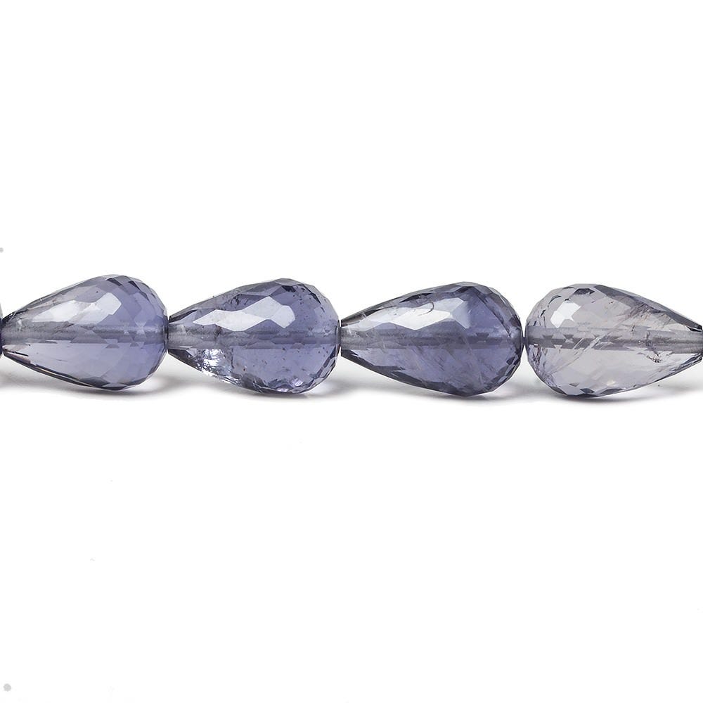 8x6-9x6mm Iolite straight drilled tear drops 8inch 22 beads AA - Beadsofcambay.com