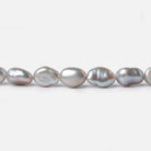 8x6-9x6mm Venetian Silver straight drilled Baroque Pearls 16 inch 49 pieces - Beadsofcambay.com