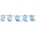 8x6-9x7mm Blue Topaz Faceted Pears 8 inch 17 Beads AAA - Beadsofcambay.com