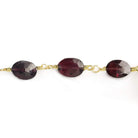 8x6-9x7mm Garnet faceted oval Gold Chain by the foot 20 pieces - Beadsofcambay.com
