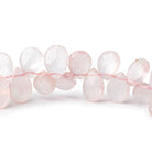 8x6-9x7mm Rose Quartz faceted pear beads 7.5 inch 60 pieces - Beadsofcambay.com