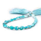 8x6-9x7mm Sleeping Beauty Turquoise Plain Pear Beads 8 inch 23 pieces - Beadsofcambay.com