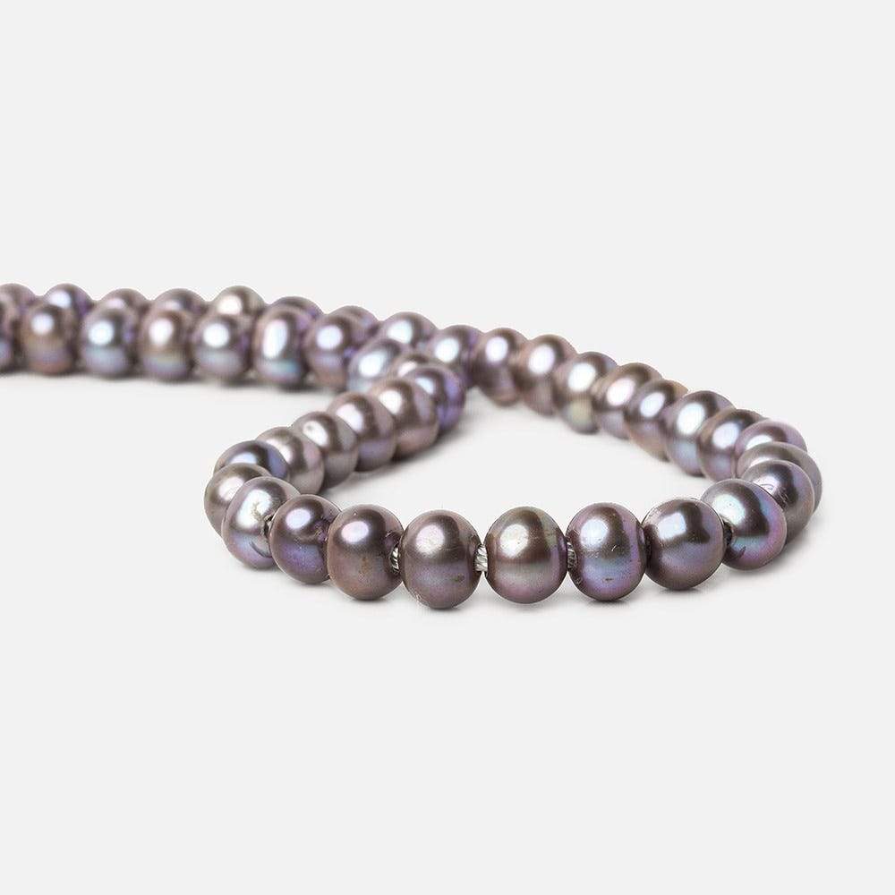 8x6-9x7mm Tri Color Peacock 2.5mm Large Hole Off Round Freshwater Pearl 15 inch 58 pcs - Beadsofcambay.com