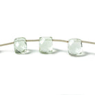 8x6mm-10x8mm Prasiolite Top Drilled Faceted Cushion 14 pieces - Beadsofcambay.com