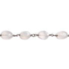 8x6mm Champagne Chalcedony faceted Oval Black Gold Chain by the foot 22 pieces - Beadsofcambay.com