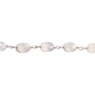 8x6mm Champagne Chalcedony faceted Oval Silver plated Chain by the foot 22 pieces - Beadsofcambay.com