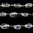 8x6mm Crystal Quartz Plain Oval Vermeil Chain by the foot - Beadsofcambay.com