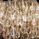 8x6mm Crystal Quartz Plain Oval Vermeil Chain by the foot - Beadsofcambay.com