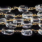 8x6mm Crystal Quartz Plain Oval Vermeil Chain by the foot - Beadsofcambay.com