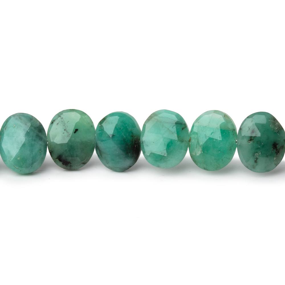 8x6mm Emerald Faceted Oval Beads 8 inch 29 pieces - Beadsofcambay.com
