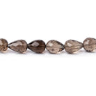 8x6mm Light Smoky Quartz Faceted Tear Drop Beads 17 inch 55 pieces - Beadsofcambay.com