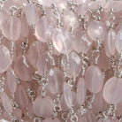 8x6mm Rose Chalcedony faceted Oval Silver plated Chain by the foot 22 pieces - Beadsofcambay.com