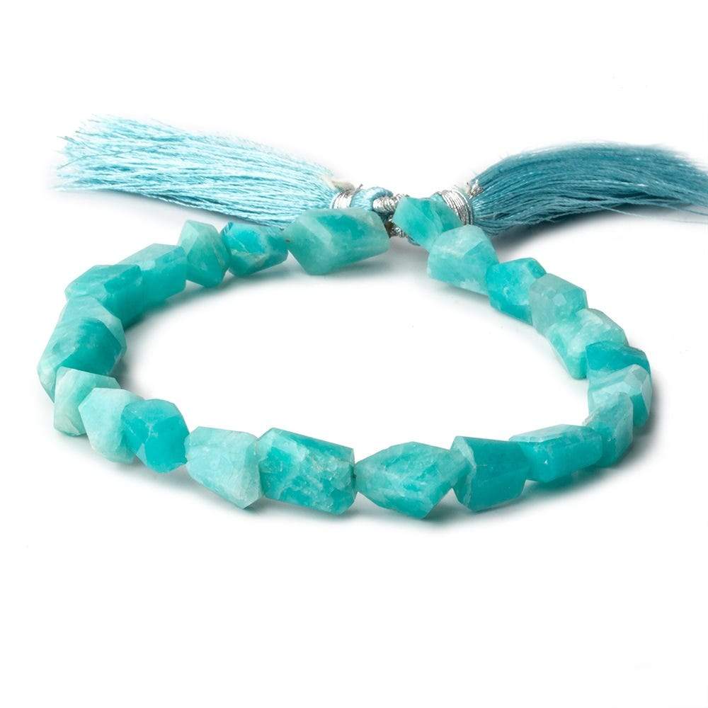 8x7-10x7mm Amazonite angular faceted nuggets 8 inch 22 pieces - Beadsofcambay.com