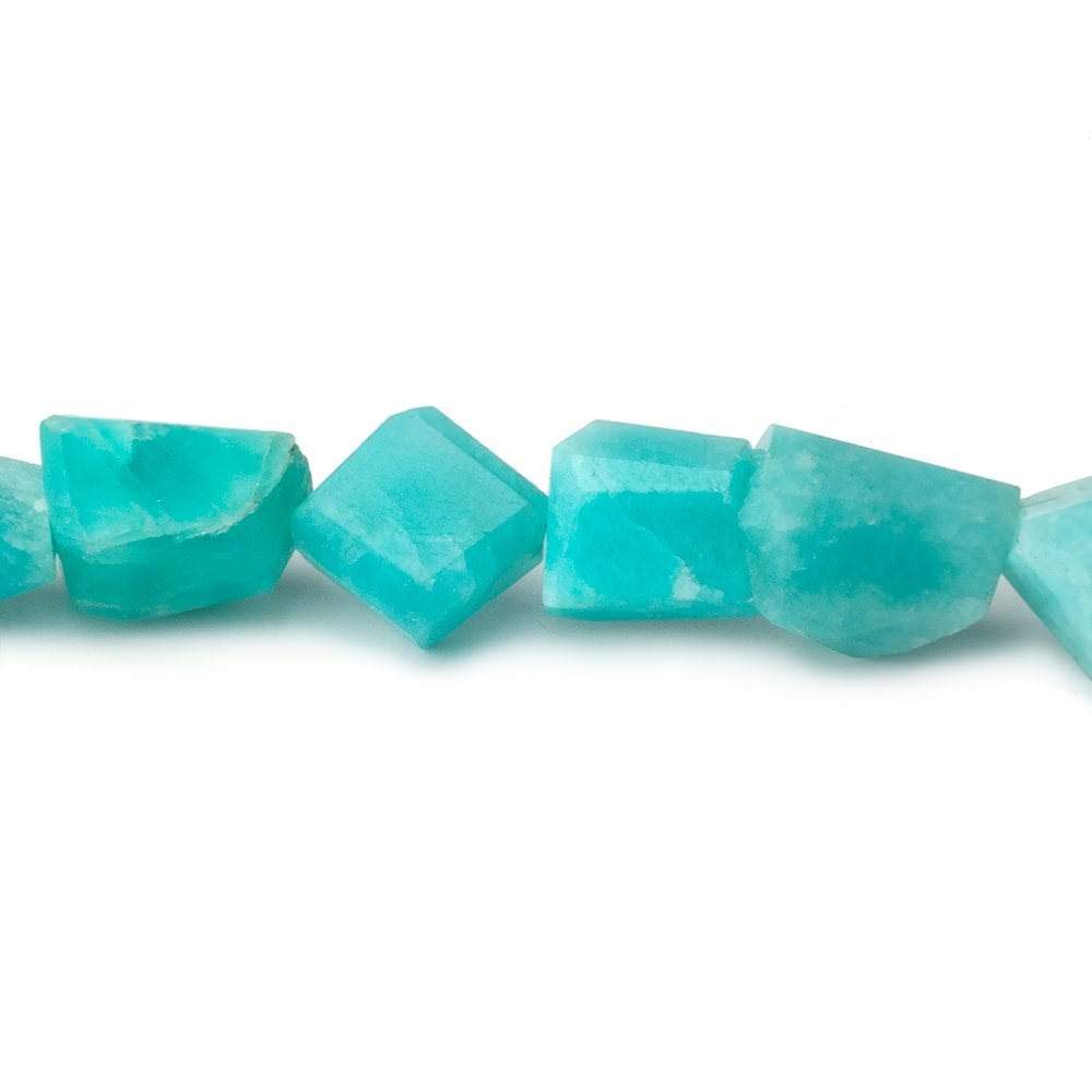 8x7-10x7mm Amazonite angular faceted nuggets 8 inch 22 pieces - Beadsofcambay.com