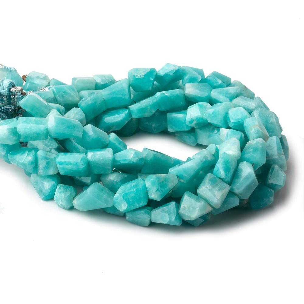 8x7-10x7mm Amazonite angular faceted nuggets 8 inch 22 pieces - Beadsofcambay.com