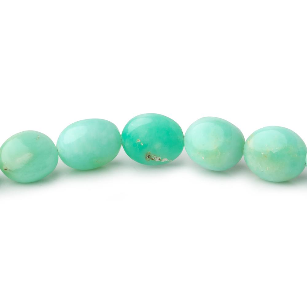 8x7-10x8mm Tanzanian Green Opal Plain Oval Beads 17.75 inch 48 pieces - Beadsofcambay.com