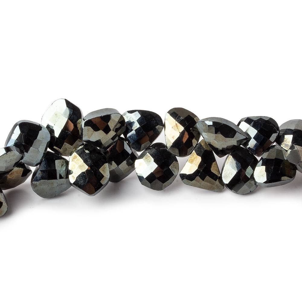 8x7-11x7mm Platinum Metallic Black Spinel fancy shapes 9 inch 62 beads - Beadsofcambay.com