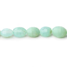 8x7-11x8mm Blue Peruvian Opal Straight Drilled Faceted Ovals 16 inch 44 Beads - Beadsofcambay.com