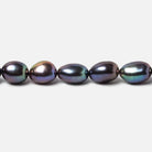 8x7-11x8mm Peacock straight drill Oval Freshwater Pearls 15 inch 36 pieces AA - Beadsofcambay.com