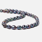 8x7-11x8mm Peacock straight drill Oval Freshwater Pearls 15 inch 36 pieces AA - Beadsofcambay.com