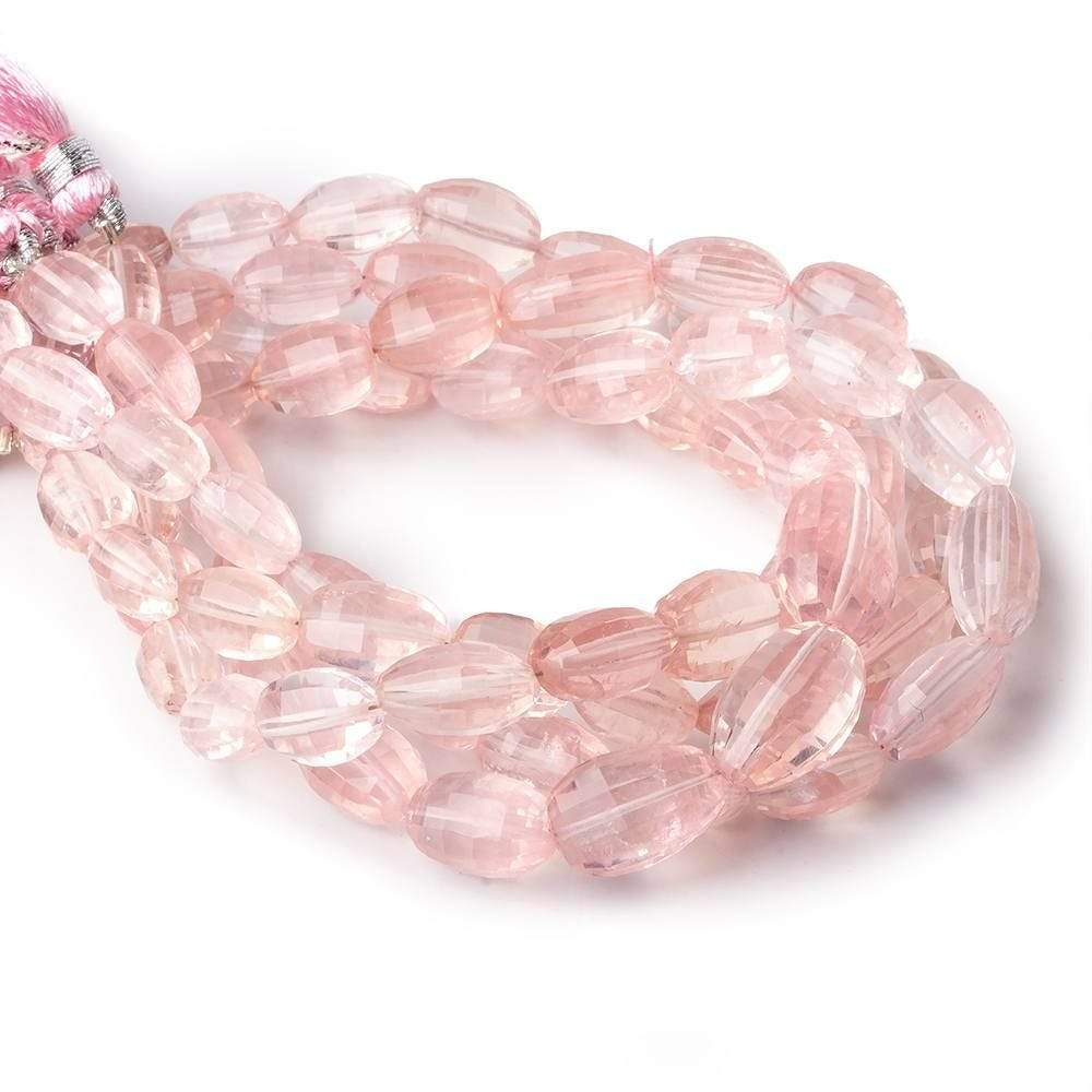 8x7-12x8mm Rose Quartz faceted oval beads 7.75 inch 18 pieces A - Beadsofcambay.com