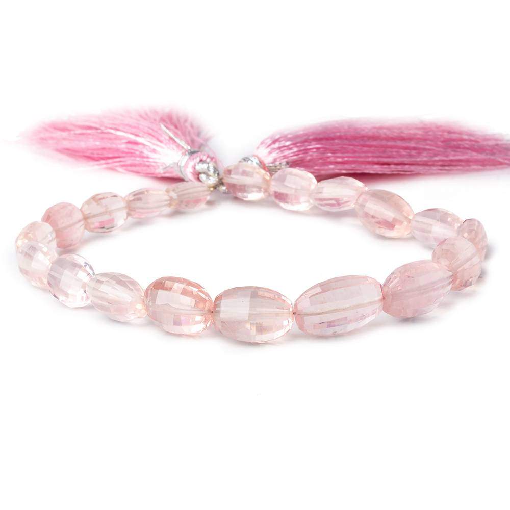 8x7-12x8mm Rose Quartz faceted oval beads 7.75 inch 18 pieces A - Beadsofcambay.com