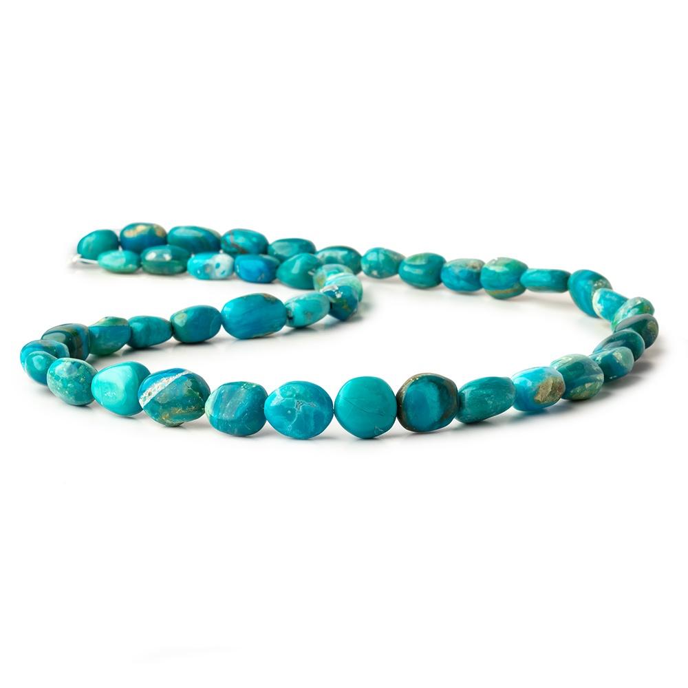 8x7-12x9mm Blue Peruvian Opalina Plain Nugget Beads 18 inch 42 pieces 1mm Hole - Beadsofcambay.com