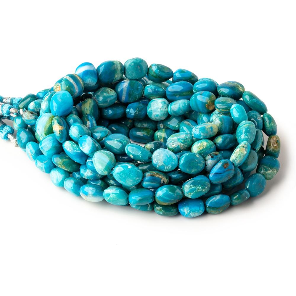 8x7-12x9mm Blue Peruvian Opalina Plain Nugget Beads 18 inch 42 pieces 1mm Hole - Beadsofcambay.com