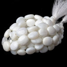 8x7-13x11mm White Opal plain oval beads 18 inches 43 pieces A - Beadsofcambay.com