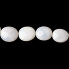 8x7-13x11mm White Opal plain oval beads 18 inches 43 pieces A - Beadsofcambay.com