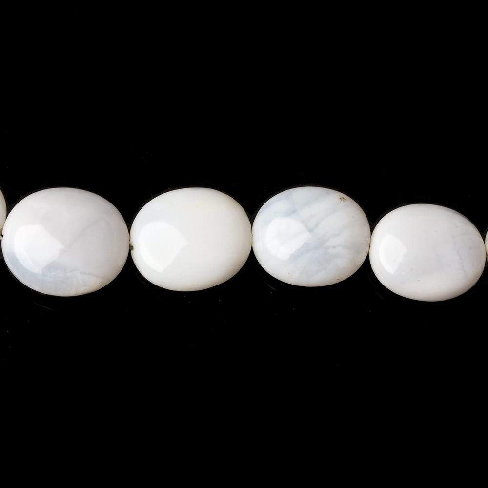 8x7-13x11mm White Opal plain oval beads 18 inches 43 pieces A - Beadsofcambay.com