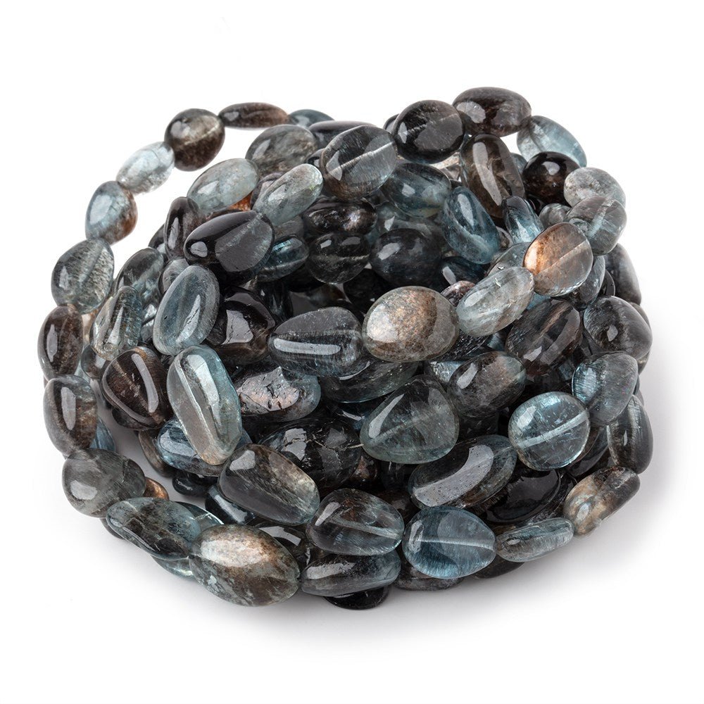 8x7-14x11mm Copper Moss Aquamarine Plain Nugget Beads 18 inch 42 pieces AAA - Beadsofcambay.com