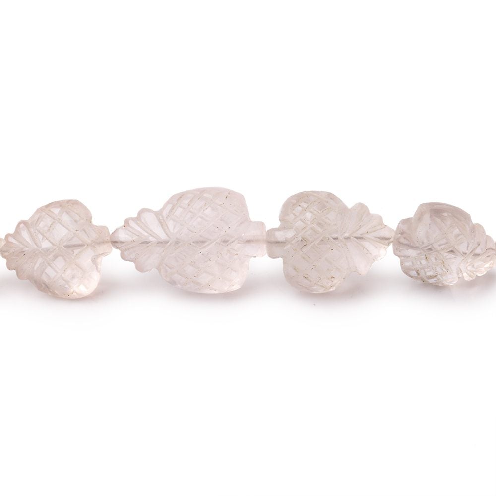 8x7-14x12mm Morganite Carved Fancy Shaped Beads 7.5 inch 18 pieces - Beadsofcambay.com