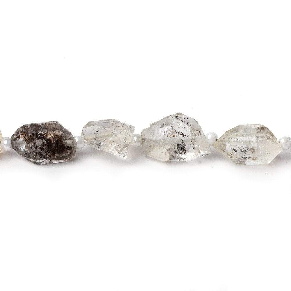 8x7-14x5mm Double Terminated Quartz Natural Crystal Beads 16 inch 42 pcs - Beadsofcambay.com
