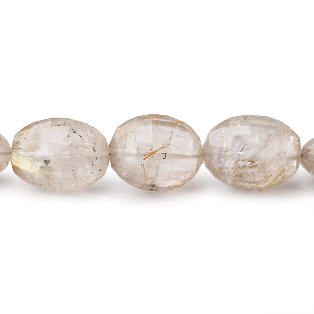 8x7-15x12mm Rutilated Quartz Faceted Ovals 16 inches 36 beads - Beadsofcambay.com