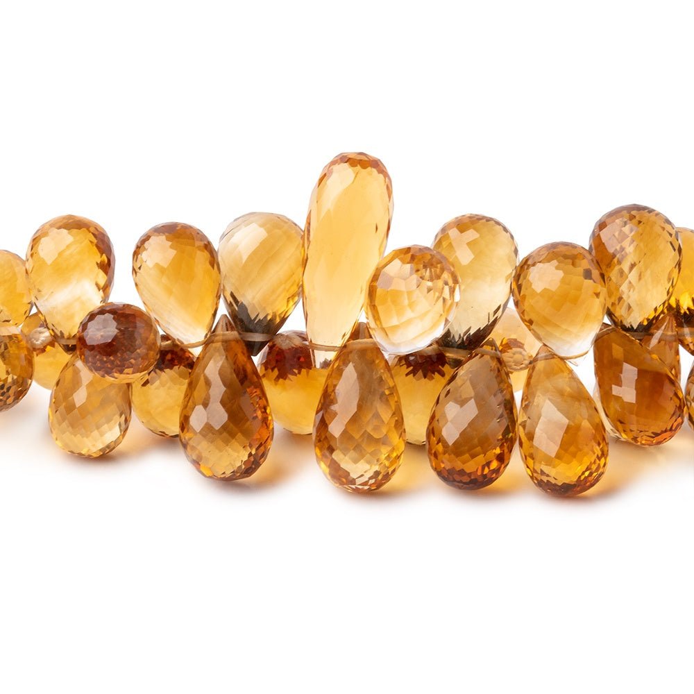 8x7-17x7mm Madeira Citrine Faceted Tear Drop Beads 8 inch 73 pieces - Beadsofcambay.com