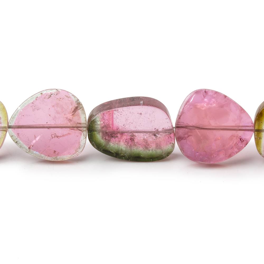 8x7-18x13mm Watermelon Tourmaline Slice Beads 18 inch 39 pieces AAA - Beadsofcambay.com