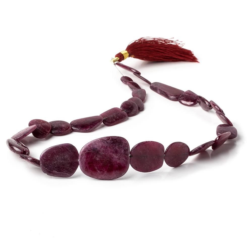 8x7-25x21mm Ruby Plain Slice Beads 15 inch 26 pieces - Beadsofcambay.com