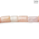 8x7-8x13mm Morganite (Pink Beryl) straight drilled Hexagon Tubes 16 inch 32 large hole beads AA - Beadsofcambay.com