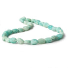 8x7-9.5x8.5mm Matte Amazonite tumbled plain nuggets 13 inch 32 beads A - Beadsofcambay.com