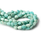 8x7-9.5x8.5mm Matte Amazonite tumbled plain nuggets 13 inch 32 beads A - Beadsofcambay.com