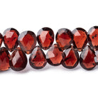 8x7-9.5x8mm Garnet Faceted Pear Beads 8 inch 61 pieces - Beadsofcambay.com