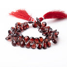 8x7-9.5x8mm Garnet Faceted Pear Beads 8 inch 61 pieces - Beadsofcambay.com