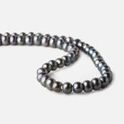 8x7-9x7mm Dark Blue Peacock Off Round 2.5mm Large Hole Freshwater Pearl 55 pcs - Beadsofcambay.com