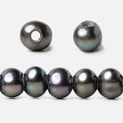 8x7-9x7mm Pistachio Peacock Off Round 2.5mm Large Hole Freshwater Pearl 55 pcs - Beadsofcambay.com