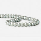 8x7-9x7mm Sage & Silver 2.5mm Large Hole Off Round Pearl 16 inch 55 pieces - Beadsofcambay.com