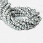 8x7-9x7mm Tri Silver 2.5mm Large Hole Off Round Pearl 16 inch 55 pieces - Beadsofcambay.com